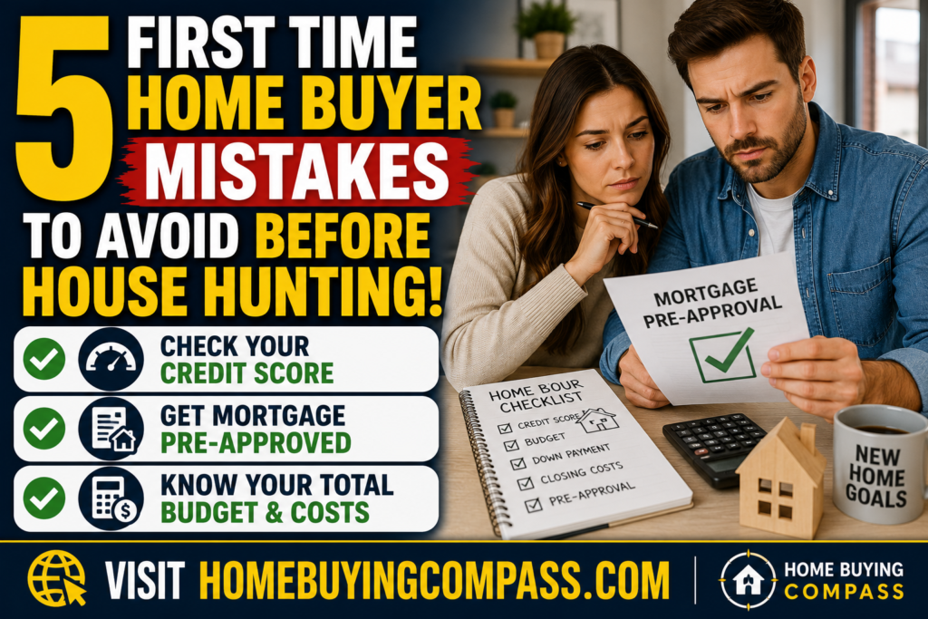 First time home buyer reviewing a mortgage pre-approval checklist before house hunting