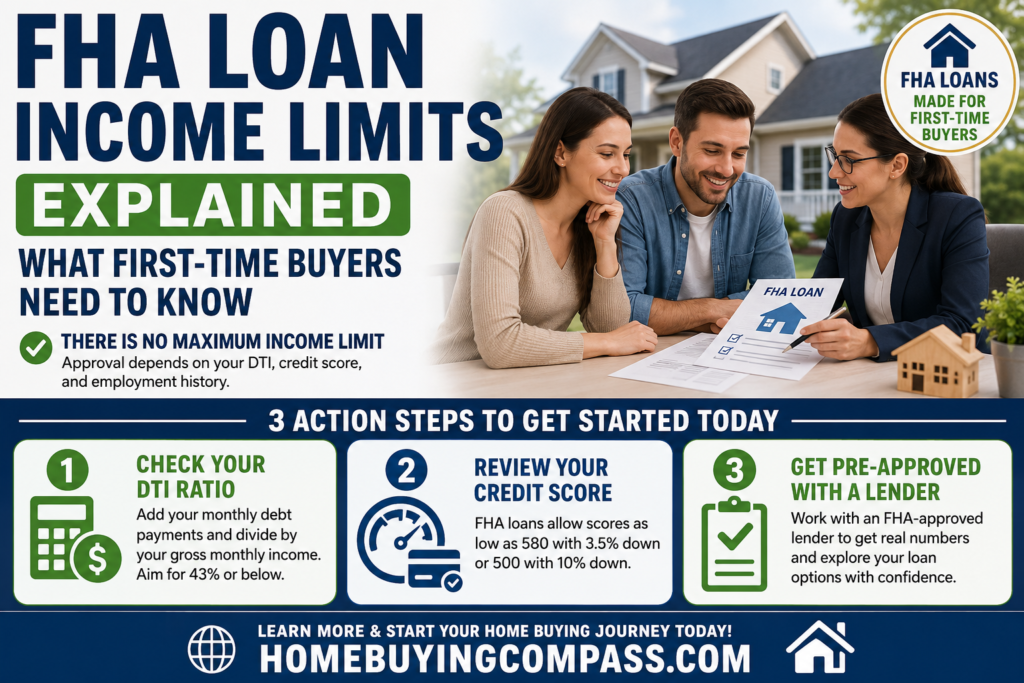First-time home buyer reviewing FHA loan income requirements with a lender